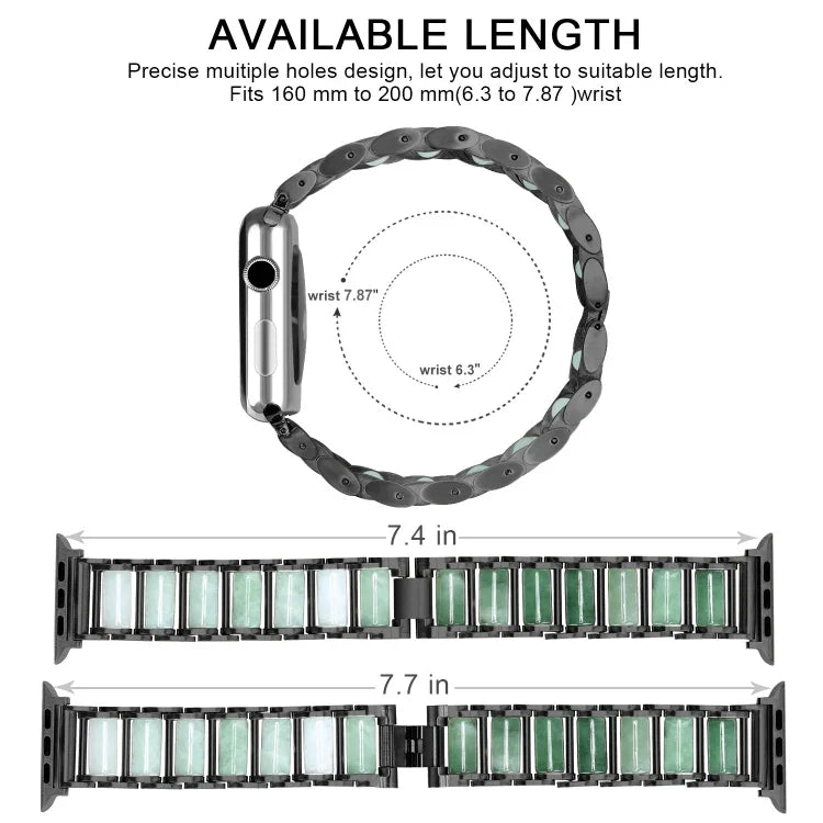 Smaragdgrünes Edelstahl-Armband, für Apple Watch Ultra 49mm / Series 8&7 45mm / SE 2&6&SE&5&4 44mm / 3&2&1 42mm, für Apple Watch Series 8&7 41mm / SE 2&6&SE&5&4 40mm / 3&2&1 38mm, für Apple Watch Series 7 41mm / 6 & SE & 5 & 4 40mm / 3 & 2 & 1 38mm
