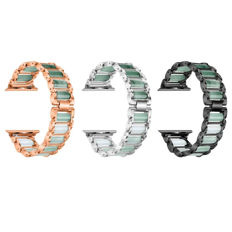 Smaragdgrünes Edelstahl-Armband, für Apple Watch Ultra 49mm / Series 8&7 45mm / SE 2&6&SE&5&4 44mm / 3&2&1 42mm, für Apple Watch Series 8&7 41mm / SE 2&6&SE&5&4 40mm / 3&2&1 38mm, für Apple Watch Series 7 41mm / 6 & SE & 5 & 4 40mm / 3 & 2 & 1 38mm
