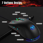 HXSJ A883 7-Tasten 6400DPI RGB-Beleuchtung Mechanische Kabelgebundene Gaming-Maus