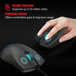 HXSJ A883 7-Tasten 6400DPI RGB-Beleuchtung Mechanische Kabelgebundene Gaming-Maus