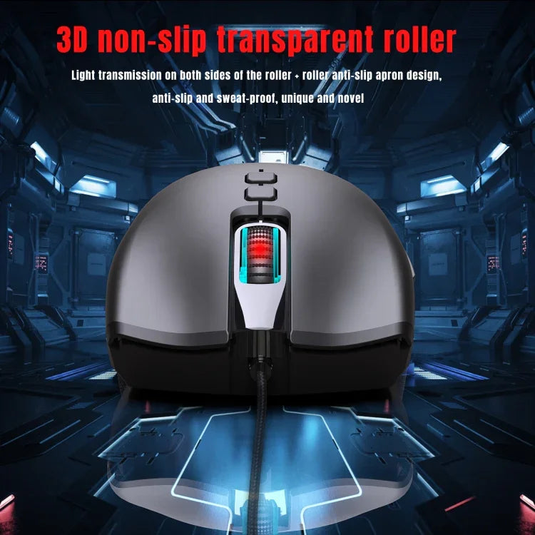 HXSJ A883 7-Tasten 6400DPI RGB-Beleuchtung Mechanische Kabelgebundene Gaming-Maus