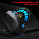HXSJ A883 7-Tasten 6400DPI RGB-Beleuchtung Mechanische Kabelgebundene Gaming-Maus
