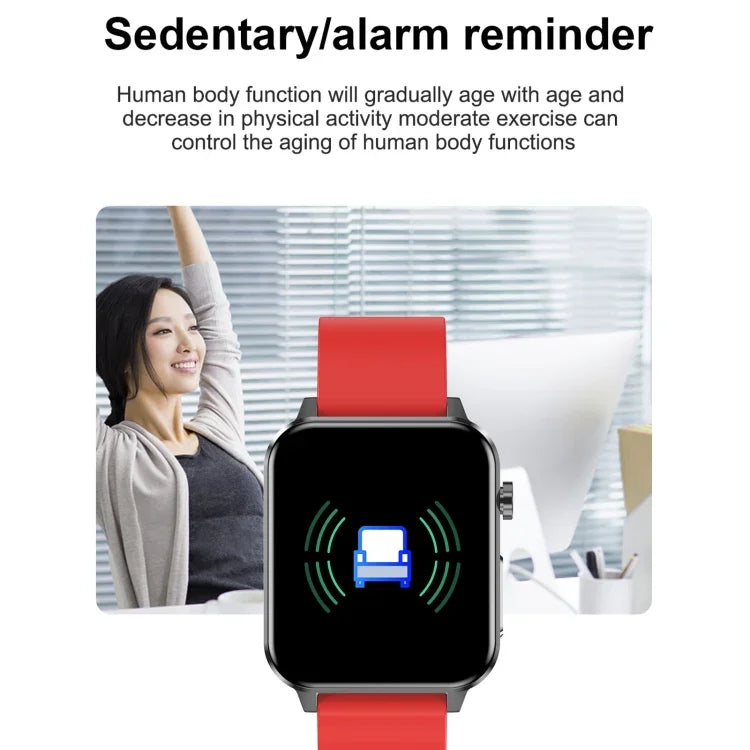 E86 Smartwatch mit 1,7-Zoll-TFT-Farbbildschirm, IP68 wasserdicht, unterstützt Blutsauerstoffmessung, Körpertemperaturmessung und KI-gestützte medizinische Diagnose, Ausführung: TPU-Armband, TPU-Armband (Blau), TPU-Armband (Schwarz), TPU-Armband (Rot)