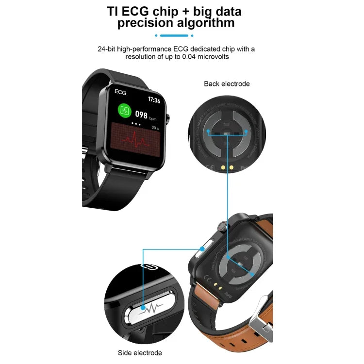 E86 Smartwatch mit 1,7-Zoll-TFT-Farbbildschirm, IP68 wasserdicht, unterstützt Blutsauerstoffmessung, Körpertemperaturmessung und KI-gestützte medizinische Diagnose, Ausführung: TPU-Armband, TPU-Armband (Blau), TPU-Armband (Schwarz), TPU-Armband (Rot)