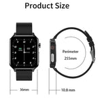 E86 Smartwatch mit 1,7-Zoll-TFT-Farbbildschirm, IP68 wasserdicht, unterstützt Blutsauerstoffmessung, Körpertemperaturmessung und KI-gestützte medizinische Diagnose, Ausführung: Stahlarmband, Stahlarmband (Schwarz)