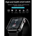 E86 Smartwatch mit 1,7-Zoll-TFT-Farbbildschirm, IP68 wasserdicht, unterstützt Blutsauerstoffmessung, Körpertemperaturmessung und KI-gestützte medizinische Diagnose; Ausführungen: Lederarmband, Lederarmband (schwarz), Lederarmband (braun)