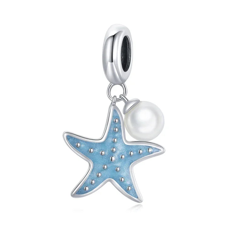 Seestern-Anhänger aus 925er Sterlingsilber, DIY-Armband- und Halskettenzubehör, Seestern