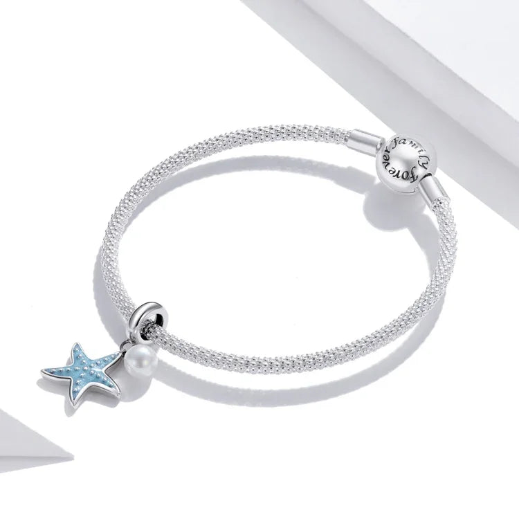 Seestern-Anhänger aus 925er Sterlingsilber, DIY-Armband- und Halskettenzubehör, Seestern