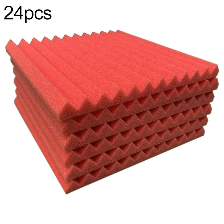 30x30x2.5cm Triangular Groove Style Recording Studio Drum Video Room Sound Insulation Board Silencer Cotton, 6 PCS, 10 PCS, 12 PCS, 20 PCS, 24 PCS