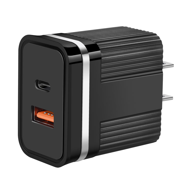 RSY USB + USB-C / Type-C Dual Port Schnelllade-Reiseladegerät, US-Stecker, EU-Stecker