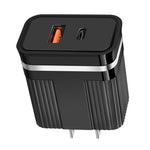 RSY USB + USB-C / Type-C Dual Port Schnelllade-Reiseladegerät, US-Stecker, EU-Stecker