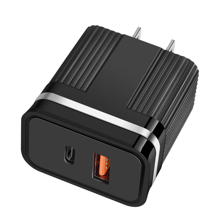 RSY USB + USB-C / Type-C Dual Port Schnelllade-Reiseladegerät, US-Stecker, EU-Stecker