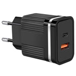 RSY USB + USB-C / Type-C Dual Port Schnelllade-Reiseladegerät, US-Stecker, EU-Stecker