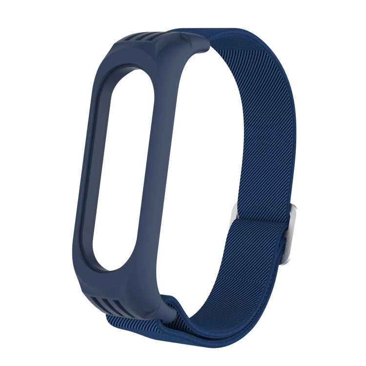 For Xiaomi Mi Band 3 / 4 / 5 Twill 8-shaped Buckle Elastic Replacement Strap Watchband