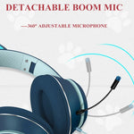 AKZ-022 USB + 3.5mm Anschluss Katzenohr Design Faltbares LED-Headset mit Mikrofon