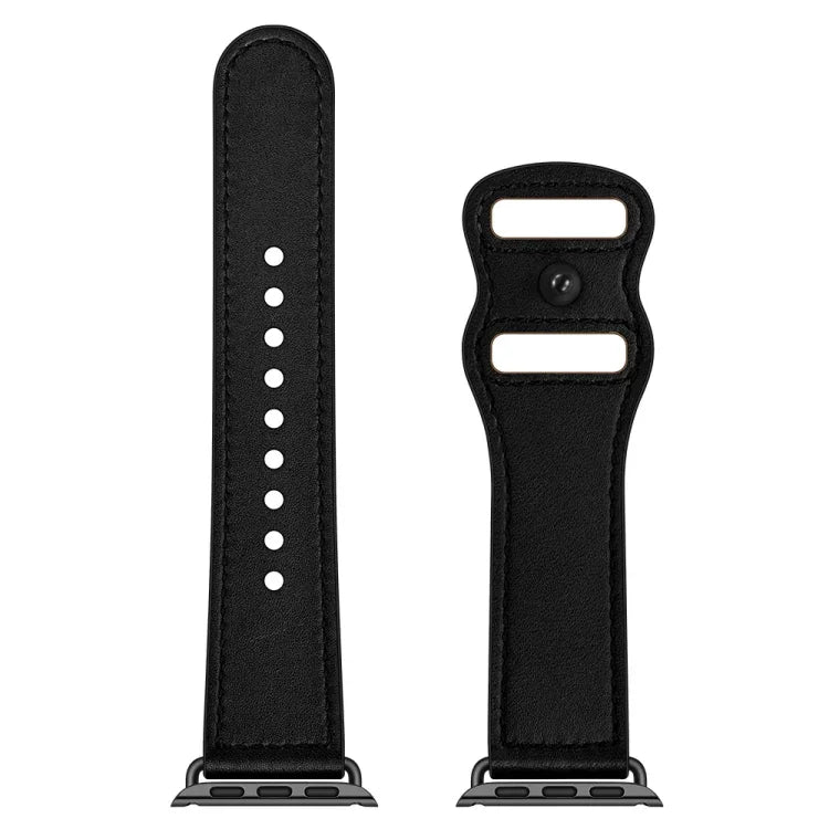 Doppelloch-Lederarmband für Apple Watch Series 6 &amp; SE &amp; 5 &amp; 4 (44 mm) / 3 &amp; 2 &amp; 1 (42 mm), 5 &amp; 4 (40 mm) / 3 &amp; 2 &amp; 1 (38 mm)