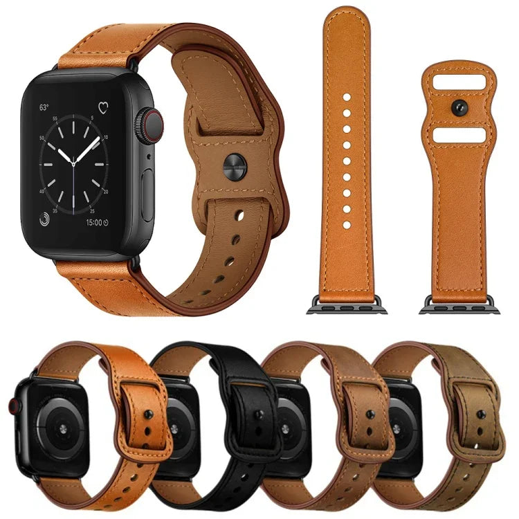 Doppelloch-Lederarmband für Apple Watch Series 6 &amp; SE &amp; 5 &amp; 4 (44 mm) / 3 &amp; 2 &amp; 1 (42 mm), 5 &amp; 4 (40 mm) / 3 &amp; 2 &amp; 1 (38 mm)