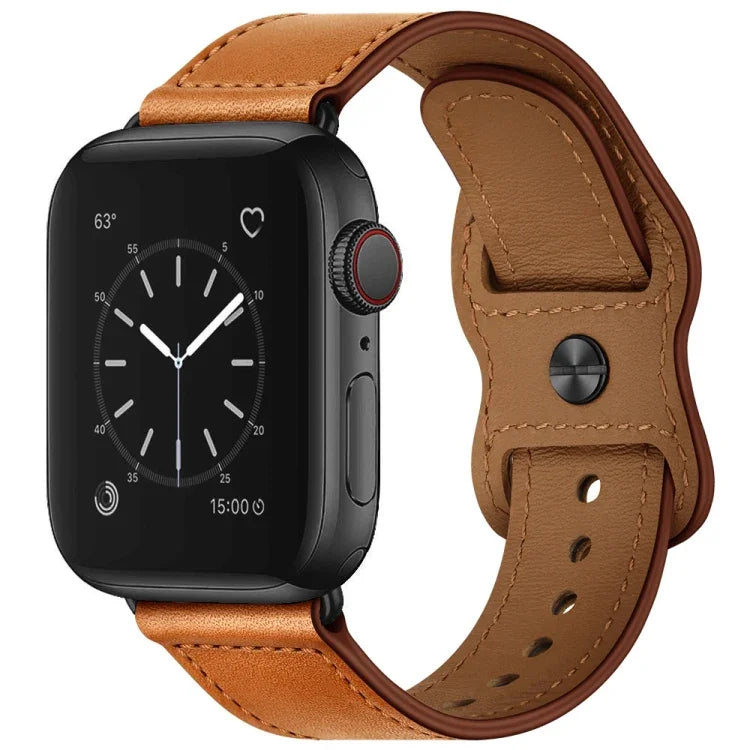 Doppelloch-Lederarmband für Apple Watch Series 6 &amp; SE &amp; 5 &amp; 4 (44 mm) / 3 &amp; 2 &amp; 1 (42 mm), 5 &amp; 4 (40 mm) / 3 &amp; 2 &amp; 1 (38 mm)