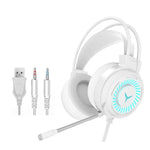 2 STÜCK G58 Kopfmontiertes kabelgebundenes Gaming-Headset mit Mikrofon, Kabellänge: ca. 2m, Schwarze Einzelsteckerversion, Schwarze 7.1 Single-USB-Version, Rosa bunte 3,5mm-Version, Weiße bunte 3,5mm-Version, Schwarze bunte 3,5mm-Version