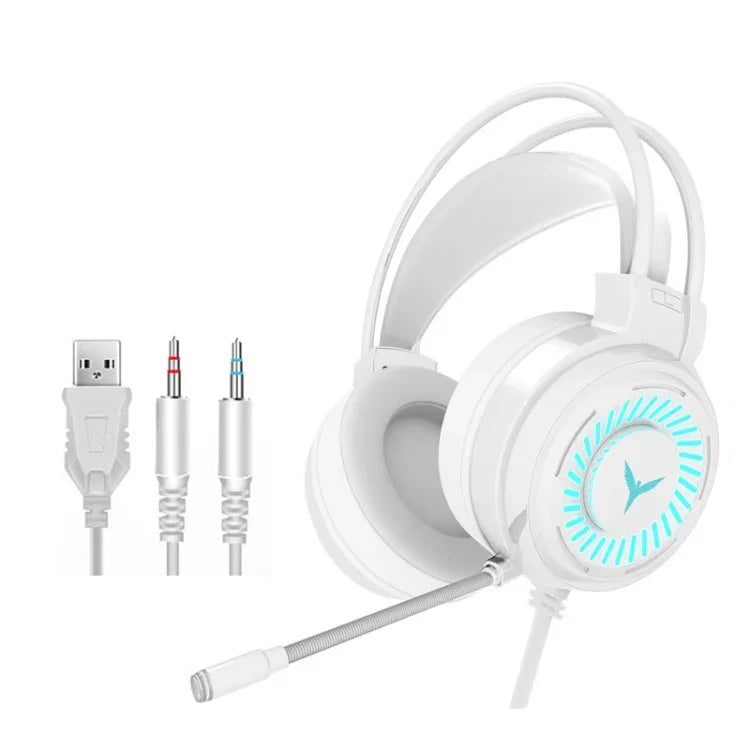 2 STÜCK G58 Kopfmontiertes kabelgebundenes Gaming-Headset mit Mikrofon, Kabellänge: ca. 2m, Schwarze Einzelsteckerversion, Schwarze 7.1 Single-USB-Version, Rosa bunte 3,5mm-Version, Weiße bunte 3,5mm-Version, Schwarze bunte 3,5mm-Version