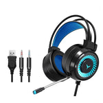 2 STÜCK G58 Kopfmontiertes kabelgebundenes Gaming-Headset mit Mikrofon, Kabellänge: ca. 2m, Schwarze Einzelsteckerversion, Schwarze 7.1 Single-USB-Version, Rosa bunte 3,5mm-Version, Weiße bunte 3,5mm-Version, Schwarze bunte 3,5mm-Version