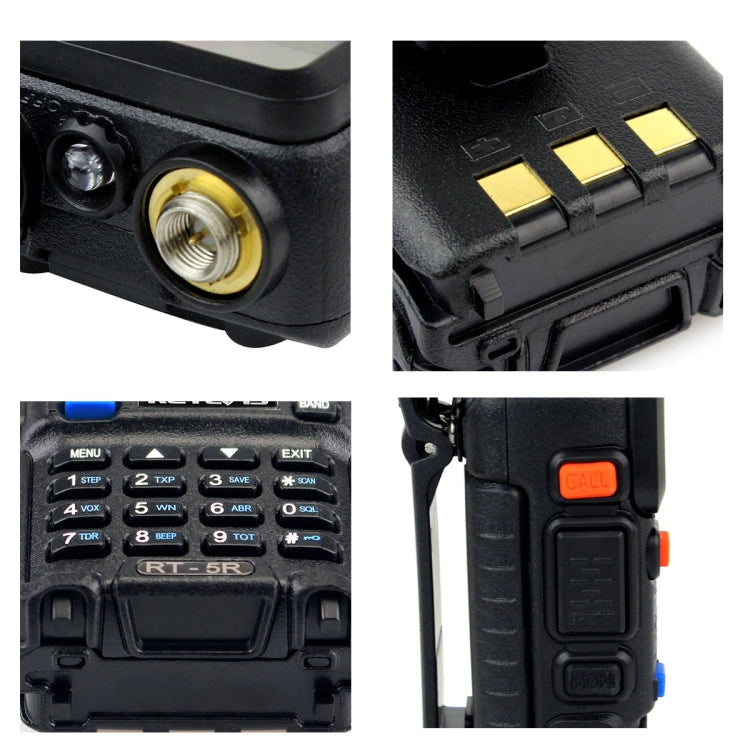 RETEVIS RT-5R 400-520MHz + 136-174MHz 128 Kanäle USB Zweiband Handfunkgerät, USB, EU-Stecker, UK-Stecker