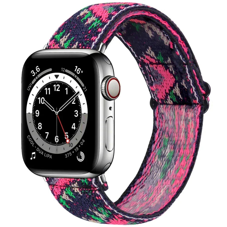Elastic Watch Strap, For Apple Watch Series 7 45mm / 6 & SE & 5 & 4 44mm / 3 & 2 & 1 42mm, For Apple Watch Series 7 41mm / 6 & SE & 5 & 4 40mm / 3 & 2 & 1 38mm, For Apple Watch Apple Watch Series 7 45mm / 6 & SE & 5 & 4 44mm / 3 & 2 & 1 42mm           ...