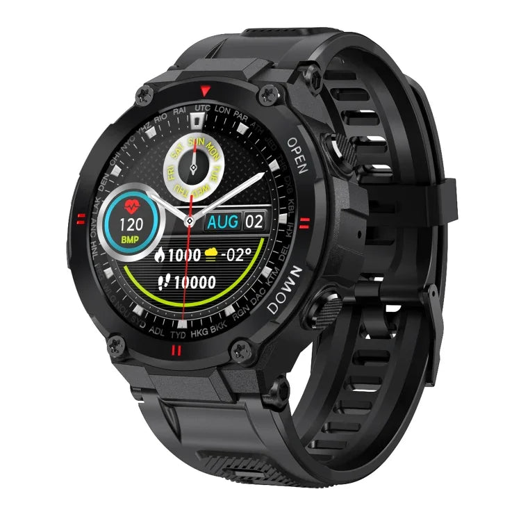 K22 Smartwatch mit 1,28-Zoll-IPS-Bildschirm, unterstützt Menstruationszyklus-Erinnerung, Bluetooth-Anrufe und Schlafüberwachung.