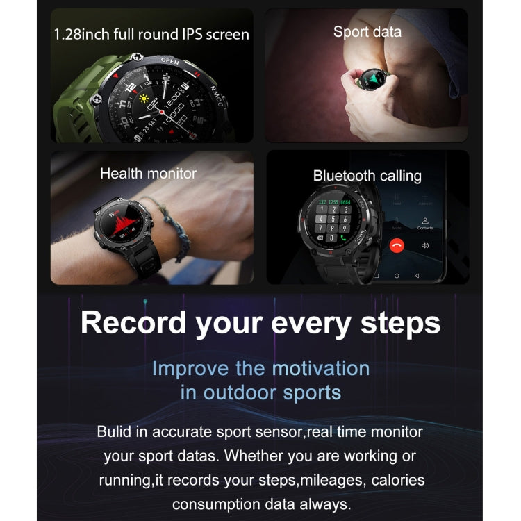 K22 Smartwatch mit 1,28-Zoll-IPS-Bildschirm, unterstützt Menstruationszyklus-Erinnerung, Bluetooth-Anrufe und Schlafüberwachung.
