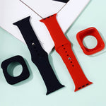 Uhrenarmband aus Silikon-Ersatzband + Uhrenschutzhülle, für Apple Watch Series 9 / 8 / 7 41mm, für Apple Watch Series 9 / 8 / 7 45mm