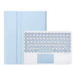 YT098B-A Abnehmbare Candy Color Hautgefühl Textur Runde Tastenkappe Bluetooth-Tastatur Lederhülle mit Touch-Steuerung Für iPad Air 11 2024 / 2025 / Air 4 10,9 2020 / Air 5 10,9 2022 (Lila), Für iPad 9,7 Zoll 2018 & 2017 / Pro 9,7 Zoll / Air 2 / Air
