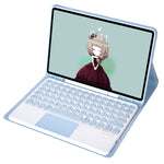 YT098B-A Abnehmbare Candy Color Hautgefühl Textur Runde Tastenkappe Bluetooth-Tastatur Lederhülle mit Touch-Steuerung Für iPad Air 11 2024 / 2025 / Air 4 10,9 2020 / Air 5 10,9 2022 (Lila), Für iPad 9,7 Zoll 2018 & 2017 / Pro 9,7 Zoll / Air 2 / Air