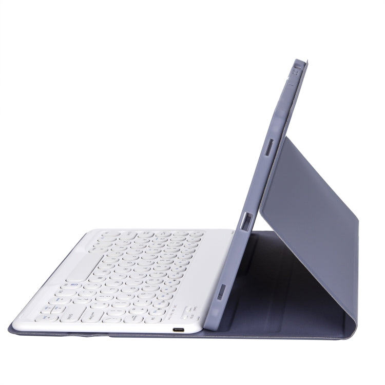 YT11B Abnehmbare Candy Color Hautgefühl Textur Runde Tastenkappe Bluetooth-Tastatur Lederhülle Für iPad Air 4 2020 / Air 5 2022 / Pro 11 Zoll 2022 / 2021 / 2020 / 2018 (Weiß Eis), iPad 10,2 2020 & 2019 / Air 2019 / Pro 10,5 Zoll