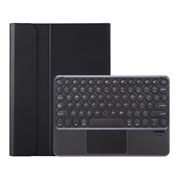 YA098B-A Abnehmbare Lammlederstruktur Rundtasten Bluetooth Tastatur Lederhülle mit Touch-Steuerung & Stifthalter & Ständer, Für iPad Air 5 / 4 10,9 Zoll 2020 / Pro 11 Zoll 2020 / 2018, Für iPad 10,2 (2020) & (2019) / Air 3 10,5 Zoll / Pro 10,5 Zoll