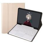 YA098B-A Abnehmbare Lammlederstruktur Rundtasten Bluetooth Tastatur Lederhülle mit Touch-Steuerung & Stifthalter & Ständer, Für iPad Air 5 / 4 10,9 Zoll 2020 / Pro 11 Zoll 2020 / 2018, Für iPad 10,2 (2020) & (2019) / Air 3 10,5 Zoll / Pro 10,5 Zoll