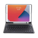 YA098B Detachable Lambskin Texture Round Keycap Bluetooth Keyboard Leather Case with Pen Slot & Stand, For iPad Air 5 / 4 10.9 inch 2020 / Pro 11 inch 2020 / 2018, For iPad 10.2 (2020) & (2019) / Air 3 10.5 inch / Pro 10.5 inch                         ...