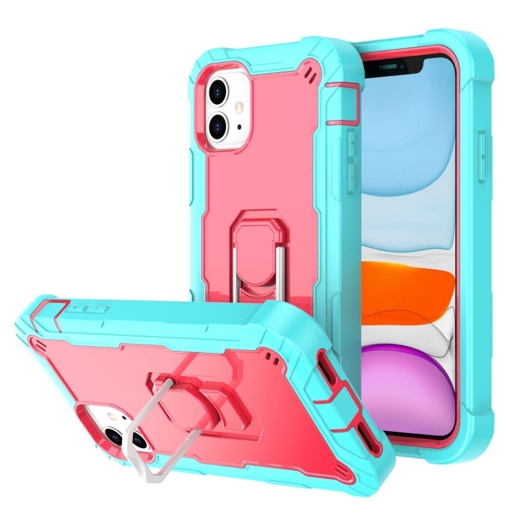 PC + Rubber 3-layers Shockproof Protective Case with Rotating Holder, For iPhone 8 Plus / 7 Plus, For iPhone 11, For iPhone 11 Pro, For iPhone 11 Pro Max