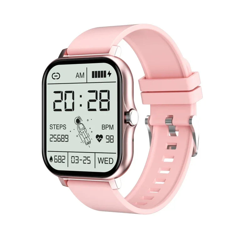 GT20 Smartwatch mit 1,69-Zoll-TFT-Bildschirm, IP67 wasserdicht, unterstützt Musiksteuerung, Bluetooth-Anrufe, Herzfrequenzmessung und Blutdruckmessung, Silikonarmband, Stahlarmband