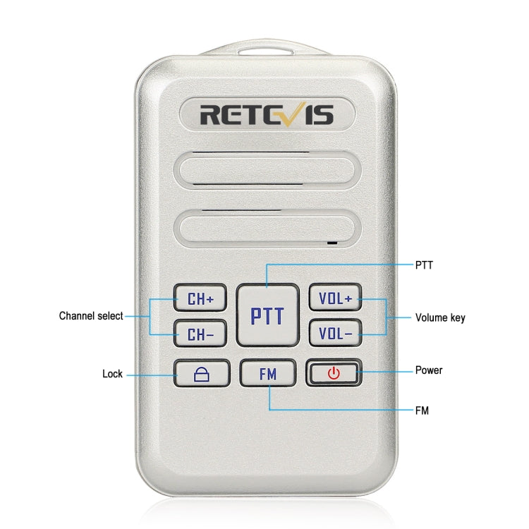 RETEVIS RT20 2W 400-470MHz 16 Kanäle Mini FM Radio Zwei-Wege-Handfunkgerät, RT20, US-Stecker, RT20, EU-Stecker