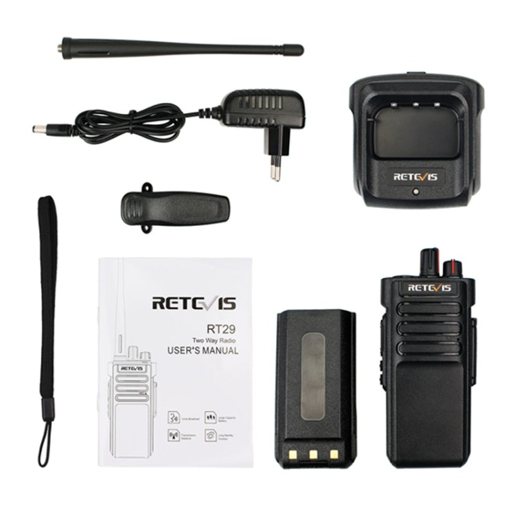 RETEVIS RT29 10W UHF 400-480MHz 16 Kanäle Zwei-Wege-Handfunkgerät, RT29, EU-Stecker, RT29, US-Stecker