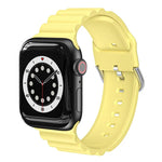 Business B Style Silicone Watch Strap, For Apple Watch Series 7 45mm / 6 & SE & 5 & 4 44mm / 3 & 2 & 1 42mm, For Apple Watch Ultra 49mm / Series 8&7 45mm / SE 2&6&SE&5&4 44mm / 3&2&1 42mm