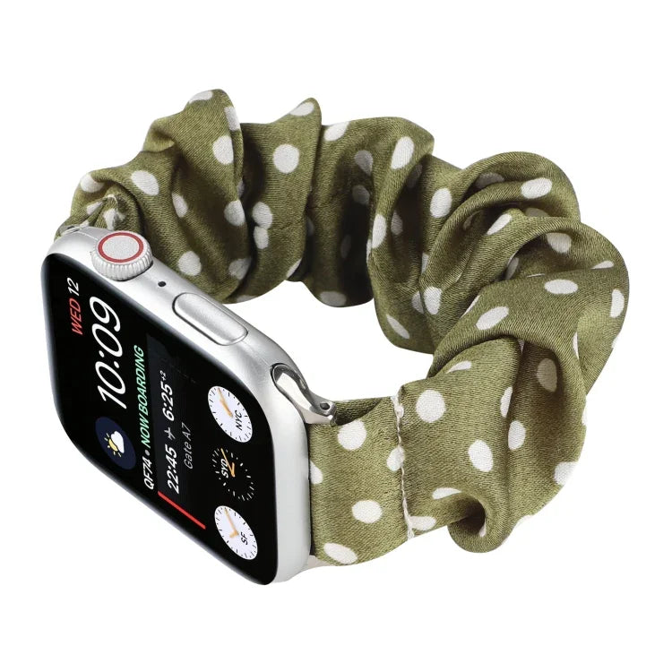 Haargummi-Stoffarmband mit Punkten, für Apple Watch Ultra 49mm / Series 8&7 45mm / SE 2&6&SE&5&4 44mm / 3&2&1 42mm, für Apple Watch Series 8&7 41mm / SE 2&6&SE&5&4 40mm / 3&2&1 38mm, für Apple Watch Series 7 41mm / 6 & SE & 5 & 4 40mm / 3 & 2 & 1 38mm