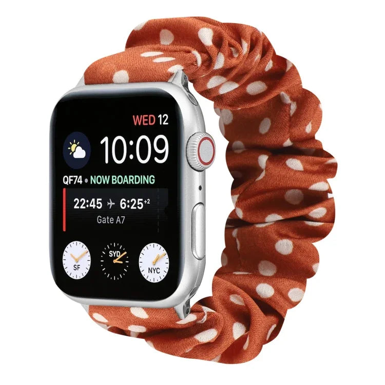 Haargummi-Stoffarmband mit Punkten, für Apple Watch Ultra 49mm / Series 8&7 45mm / SE 2&6&SE&5&4 44mm / 3&2&1 42mm, für Apple Watch Series 8&7 41mm / SE 2&6&SE&5&4 40mm / 3&2&1 38mm, für Apple Watch Series 7 41mm / 6 & SE & 5 & 4 40mm / 3 & 2 & 1 38mm