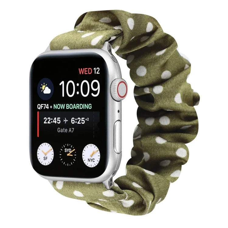 Haargummi-Stoffarmband mit Punkten, für Apple Watch Ultra 49mm / Series 8&7 45mm / SE 2&6&SE&5&4 44mm / 3&2&1 42mm, für Apple Watch Series 8&7 41mm / SE 2&6&SE&5&4 40mm / 3&2&1 38mm, für Apple Watch Series 7 41mm / 6 & SE & 5 & 4 40mm / 3 & 2 & 1 38mm