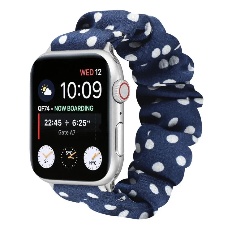 Haargummi-Stoffarmband mit Punkten, für Apple Watch Ultra 49mm / Series 8&7 45mm / SE 2&6&SE&5&4 44mm / 3&2&1 42mm, für Apple Watch Series 8&7 41mm / SE 2&6&SE&5&4 40mm / 3&2&1 38mm, für Apple Watch Series 7 41mm / 6 & SE & 5 & 4 40mm / 3 & 2 & 1 38mm