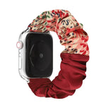 Schmetterlingsmuster Haargummi Stoff Uhrenarmband, Für Apple Watch Ultra 49mm / Series 8&7 45mm / SE 2&6&SE&5&4 44mm / 3&2&1 42mm, Für Apple Watch Series 8&7 41mm / SE 2&6&SE&5&4 40mm / 3&2&1 38mm