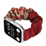 Schmetterlingsmuster Haargummi Stoff Uhrenarmband, Für Apple Watch Ultra 49mm / Series 8&7 45mm / SE 2&6&SE&5&4 44mm / 3&2&1 42mm, Für Apple Watch Series 8&7 41mm / SE 2&6&SE&5&4 40mm / 3&2&1 38mm