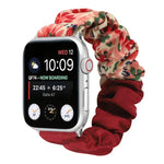 Schmetterlingsmuster Haargummi Stoff Uhrenarmband, Für Apple Watch Ultra 49mm / Series 8&7 45mm / SE 2&6&SE&5&4 44mm / 3&2&1 42mm, Für Apple Watch Series 8&7 41mm / SE 2&6&SE&5&4 40mm / 3&2&1 38mm