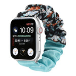 Schmetterlingsmuster Haargummi Stoff Uhrenarmband, Für Apple Watch Ultra 49mm / Series 8&7 45mm / SE 2&6&SE&5&4 44mm / 3&2&1 42mm, Für Apple Watch Series 8&7 41mm / SE 2&6&SE&5&4 40mm / 3&2&1 38mm