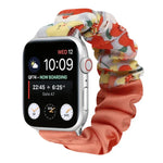 Schmetterlingsmuster Haargummi Stoff Uhrenarmband, Für Apple Watch Ultra 49mm / Series 8&7 45mm / SE 2&6&SE&5&4 44mm / 3&2&1 42mm, Für Apple Watch Series 8&7 41mm / SE 2&6&SE&5&4 40mm / 3&2&1 38mm